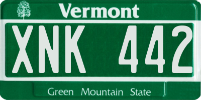 VT license plate XNK442