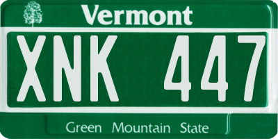 VT license plate XNK447