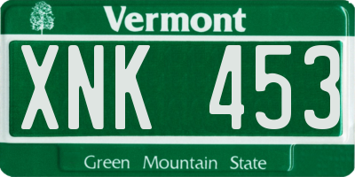 VT license plate XNK453