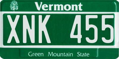 VT license plate XNK455