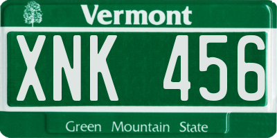 VT license plate XNK456