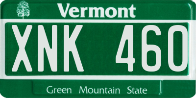 VT license plate XNK460