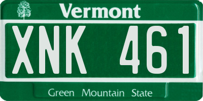 VT license plate XNK461
