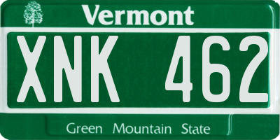 VT license plate XNK462
