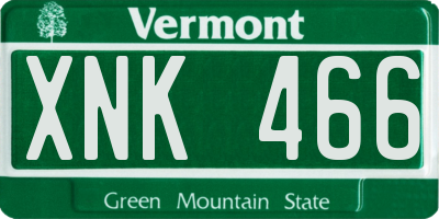 VT license plate XNK466