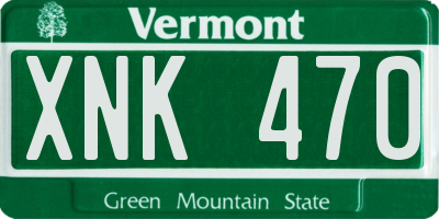 VT license plate XNK470
