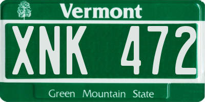 VT license plate XNK472