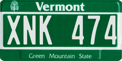 VT license plate XNK474