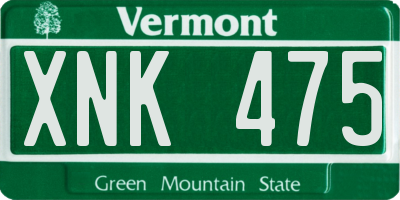 VT license plate XNK475