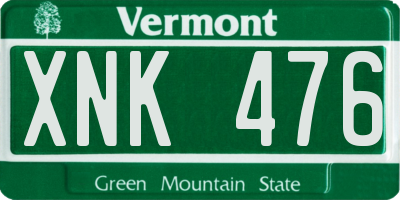 VT license plate XNK476