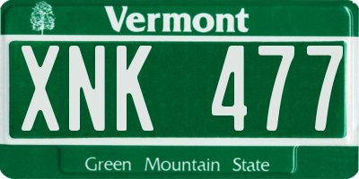 VT license plate XNK477