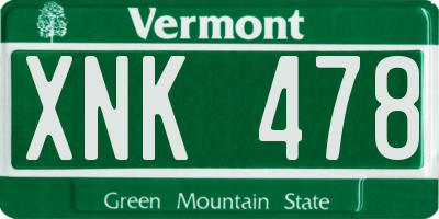 VT license plate XNK478