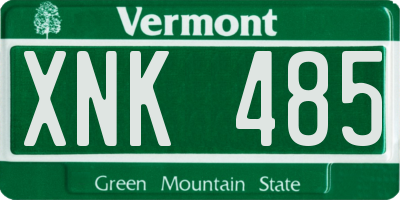 VT license plate XNK485