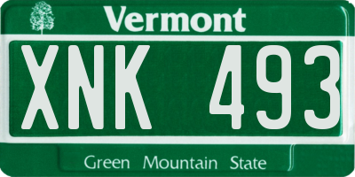VT license plate XNK493