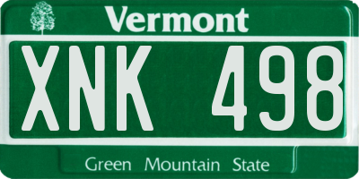 VT license plate XNK498