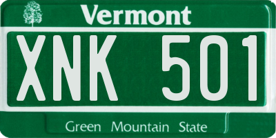 VT license plate XNK501