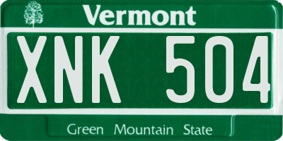VT license plate XNK504