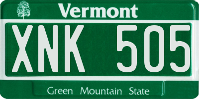 VT license plate XNK505