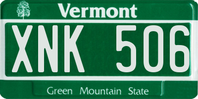 VT license plate XNK506