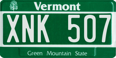 VT license plate XNK507