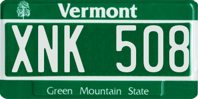 VT license plate XNK508