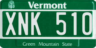 VT license plate XNK510