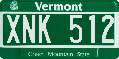 VT license plate XNK512