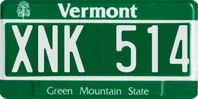 VT license plate XNK514