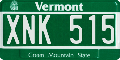 VT license plate XNK515