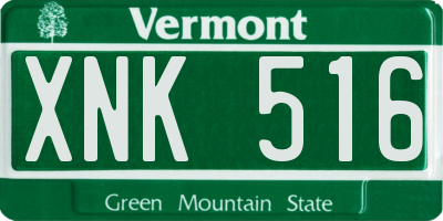 VT license plate XNK516