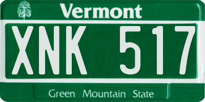 VT license plate XNK517