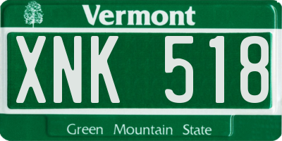 VT license plate XNK518