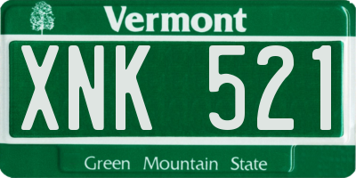 VT license plate XNK521