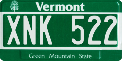 VT license plate XNK522