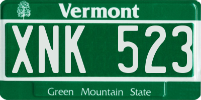 VT license plate XNK523