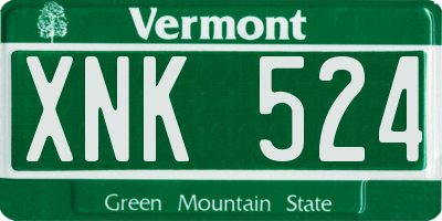 VT license plate XNK524