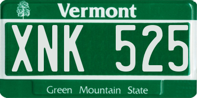 VT license plate XNK525