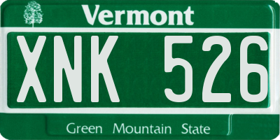 VT license plate XNK526