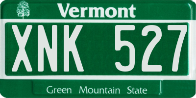 VT license plate XNK527