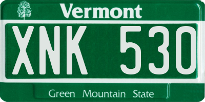 VT license plate XNK530
