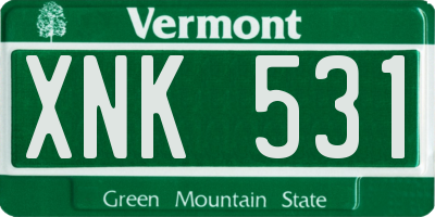 VT license plate XNK531