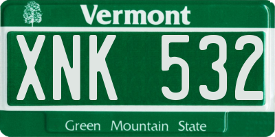 VT license plate XNK532