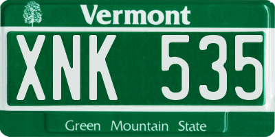 VT license plate XNK535