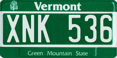 VT license plate XNK536