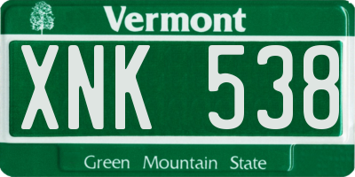 VT license plate XNK538