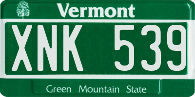 VT license plate XNK539
