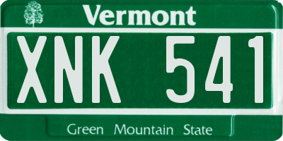 VT license plate XNK541