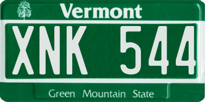 VT license plate XNK544