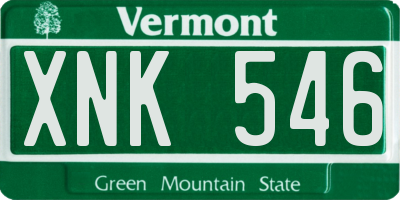 VT license plate XNK546