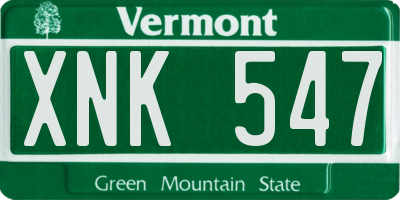 VT license plate XNK547